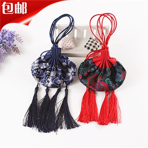 宫廷版扇子形刺绣香包香囊空袋子随身荷包祈福积福袋企业LOGO定制