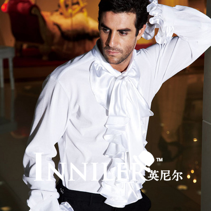 男士長袖主持演出高檔襯衫 歐式宮廷花邊荷葉邊 新郎結婚禮服襯衫在類目 男裝, 襯衫中 - 來自Buy2taobao.com提供專業的淘寶代購服務