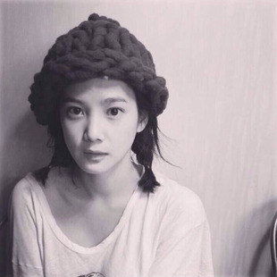 韩国新款金喜善明星同款粗线手工针织编织毛线帽子粗线帽子套头帽