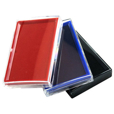 包邮得力9864大号财务快干印泥红色黑色蓝色可加墨印泥印台单个