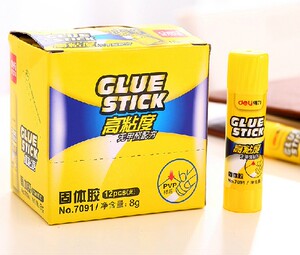 得力7091强力固体胶水胶棒小号安全无色儿童固体胶文具正8g