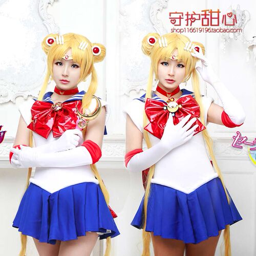 甜心家美少女战士月野兔 水冰月 小兔 倩尼迪黄色cosplay假发