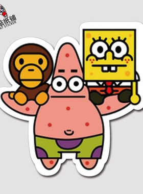 milo贴纸 行李箱贴纸 旅行箱贴纸 摩托潮牌贴纸 防水海绵宝宝贴纸