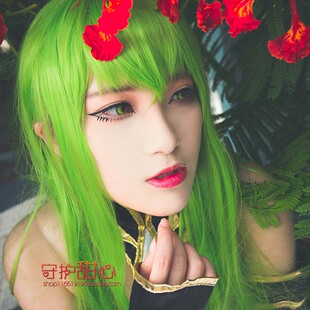 反叛的鲁鲁修C.C /遥远时空中-安倍泰明 金绿色长直发cosplay假发