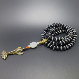 殊胜 收藏级千年老天珠旁系一线老药师珠手串手链老佛珠念珠