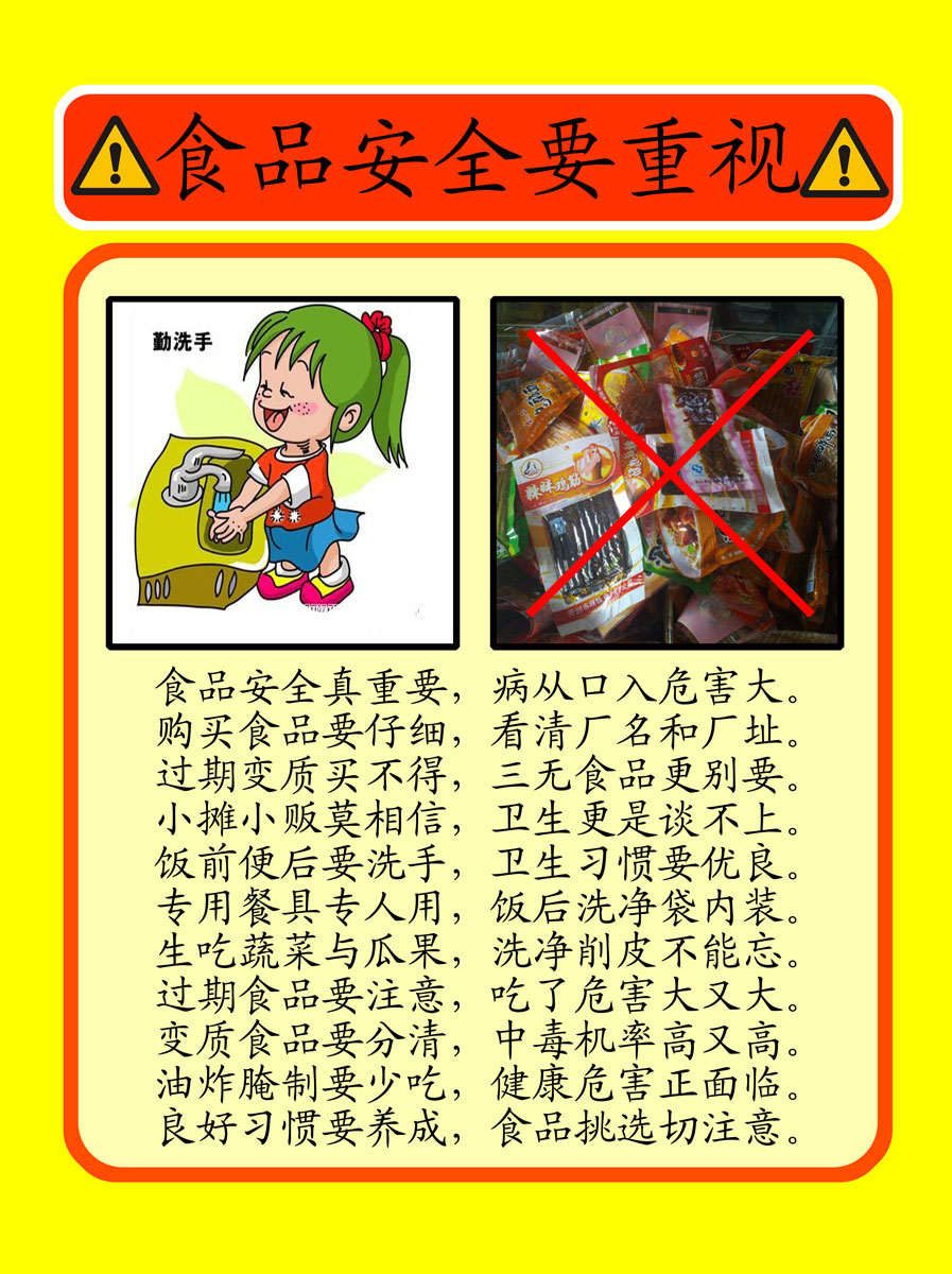 730海报印制展板写真喷绘贴纸48中小学食品安全知识教育图