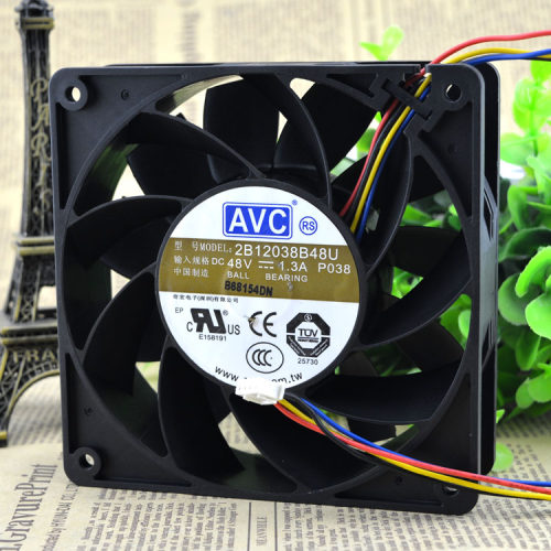 原装正品 AVC 2B12038B48U DC 48V 1.3A 直流大风量风扇 12CM