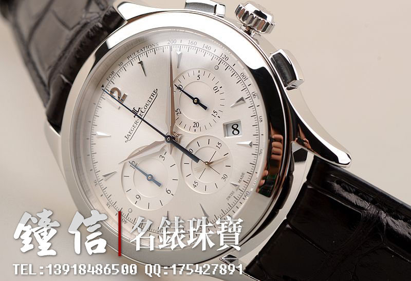 已售出【97新】积家MASTER精钢自动机械计时日历皮带男表Q1538420