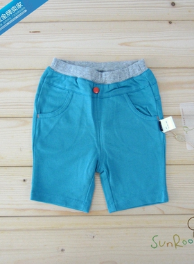 【2折清仓】阳光鼠男童纯棉五分裤 蓝色休闲中裤 童装裤子80码
