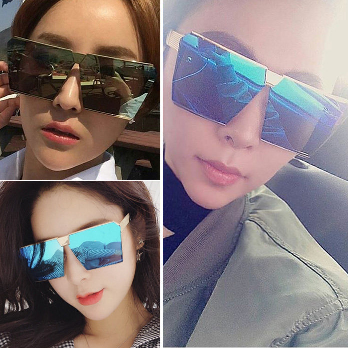 夏季新款偏光太阳镜女个性方形大框炫酷网红同款墨镜男士潮人眼镜