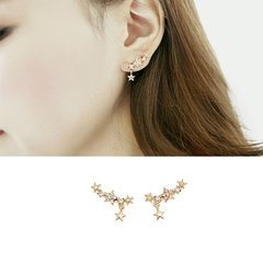 Package postage 2 Korean new Pentagram pendant ears pierced earrings ear clip-free acupuncture ear bones clip earrings