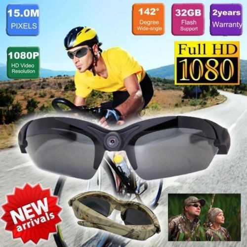 冲钻包邮 高清 眼镜摄像机 1080P SunGlasses Camera 运动 旅游