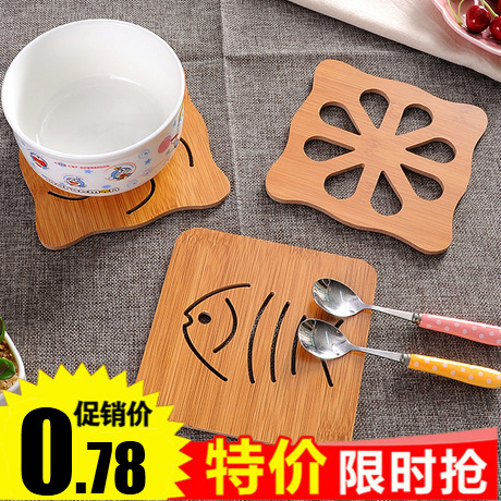 镂空卡通木质杯垫隔热
