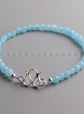 原创天然水晶迷你海蓝宝手链