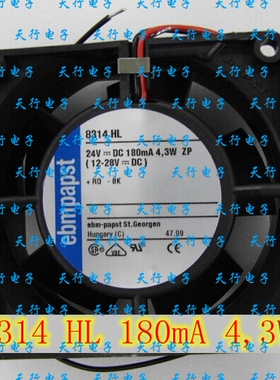 全新原装德国ebmpapst变频器风扇 8314HL 8032 24V 4.3W仪器仪表