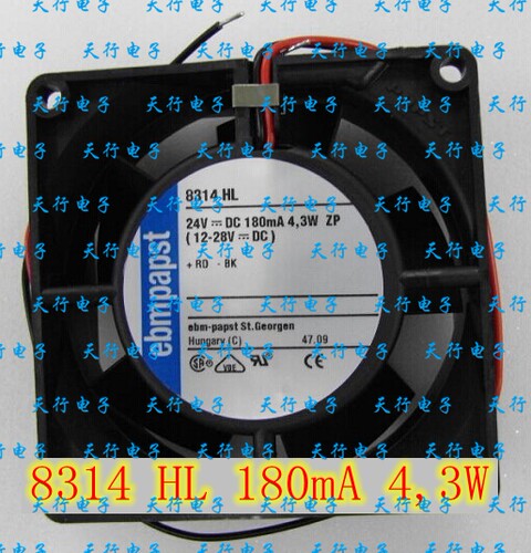 全新原装德国ebmpapst变频器风扇 8314HL 8032 24V 4.3W仪器仪表