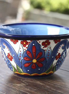 包邮ESPANA西班牙风情手绘陶瓷餐具欧式家用彩绘饭碗沙拉碗咖啡杯