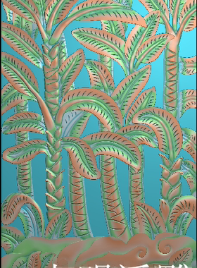 石材芭蕉叶香蕉叶砂岩浮雕背景墙屏风挂屏精雕图石雕图木雕图BMPx