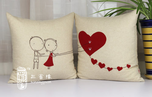 情人节礼物棉麻腰枕不含芯大靠背