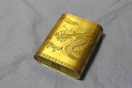 Новая латунная табакерка, высококачественная сухая коробка для сигарет, сигаретный табак, скрученный вручную, утолщенная сдвижная крышка, индивидуальная гравировка, дракон
