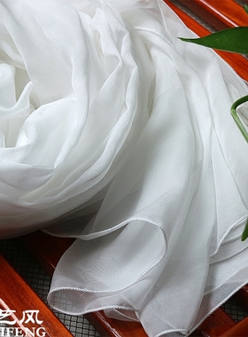 米白色丝巾围巾桑蚕丝正品丝巾夏季女丝巾象牙白丝巾白色丝巾围巾