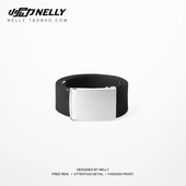 情侣纯色潮男女通用帆布腰带不锈钢双环扣皮带韩版 布料裤 带