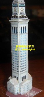 【新翔精品纸模型】波士顿钟楼三维3D仿真立体高塔模型