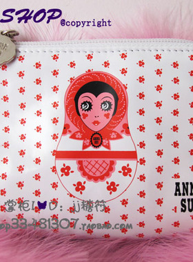 Anna Sui安娜dolly girl俄罗斯洋娃娃红色零钱包