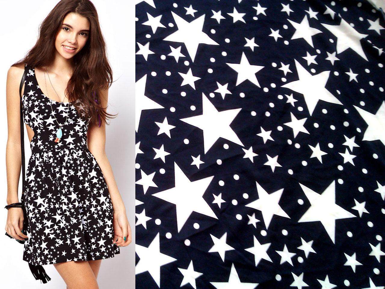 打底衫连衣裙五角星针织布料不起球清仓处理冰丝真丝面料外贸出口