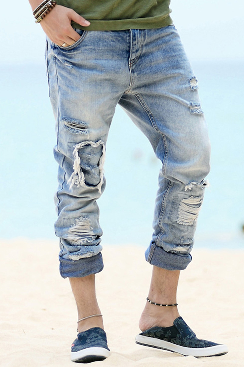 Jeans pour jeunesse pieds Slim pour printemps - Ref 1483298 Image 6