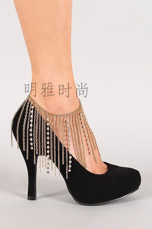 f0006 欧美流行街拍流苏脚链 anklet chain ebay速卖通热卖饰品