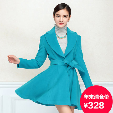 羊绒大衣女2015新秋冬羊毛呢子外套修身显瘦