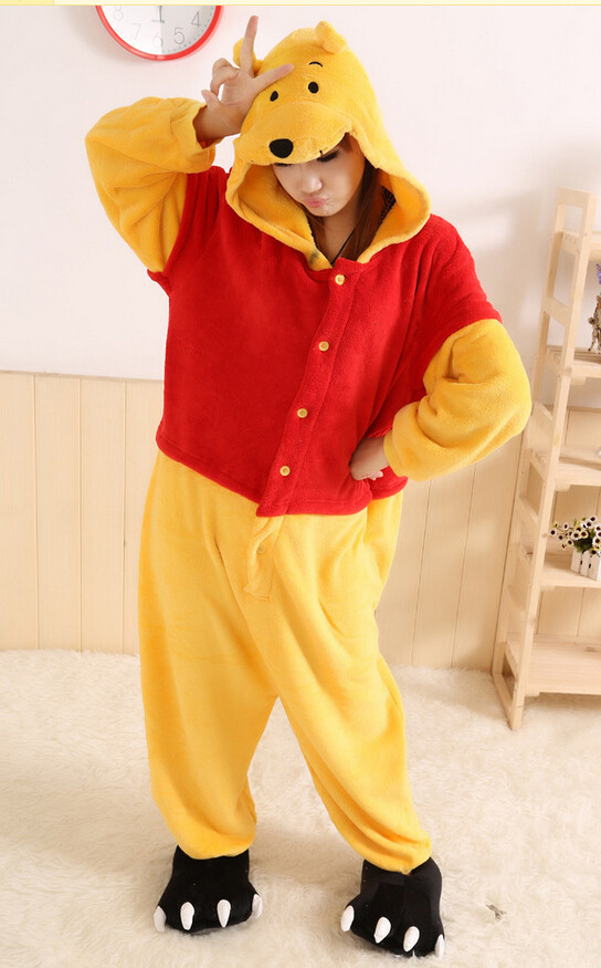 维尼熊法拉绒如厕onesie连体睡衣