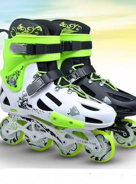 HK溜冰鞋成人平花鞋花式轮滑鞋专业单直排轮全闪光旱冰鞋男女成年