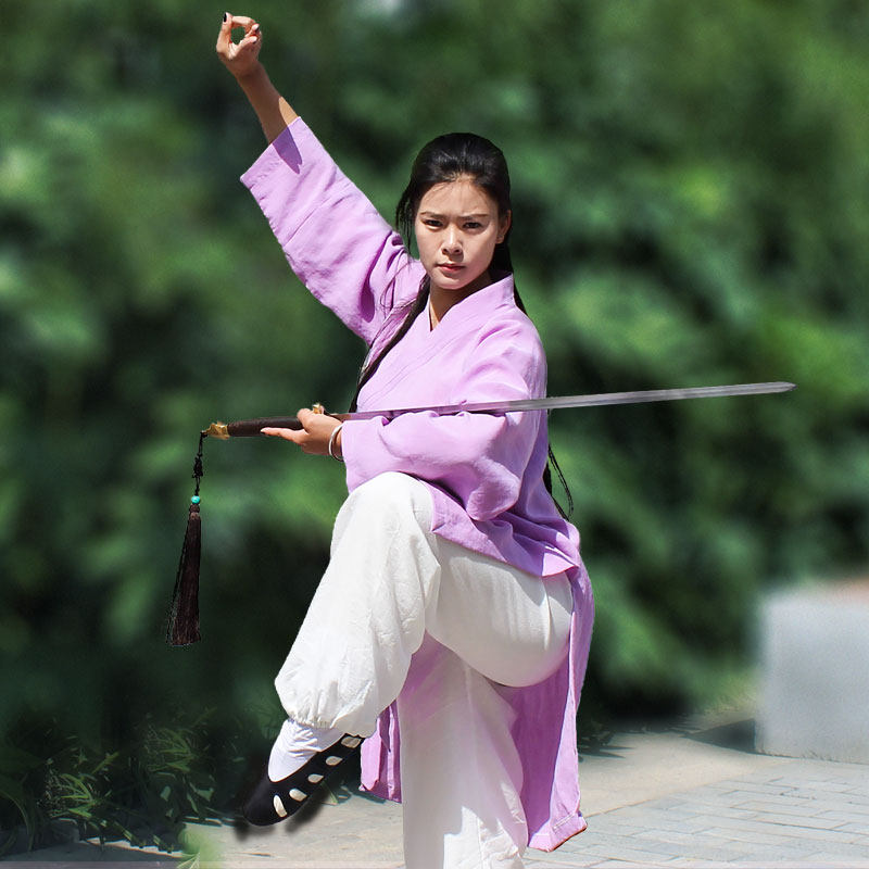 道之韵太极服女夏季中国风太极拳服装中老年道袍武术练功服亚麻男