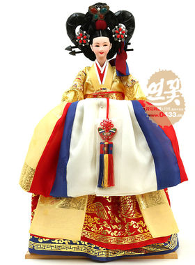 韩国进口传统人偶/皇后韩服娃娃/高60，宽30cm/H-P02222