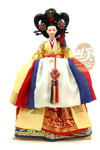 韩国进口传统人偶/皇后韩服娃娃/高60，宽30cm/H-P02222
