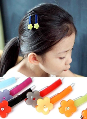 AngelRena韩国正品头饰花朵镶钻迷你可爱儿童韩版边夹小夹子G2