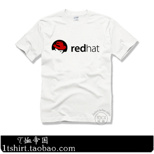 LINUX大码 圆领男装 纯棉短袖 包邮 T恤REDHAT 极客程序员