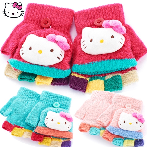 Gants pour fille HELLO KITTY en acrylique - Ref 2150219 Image 1