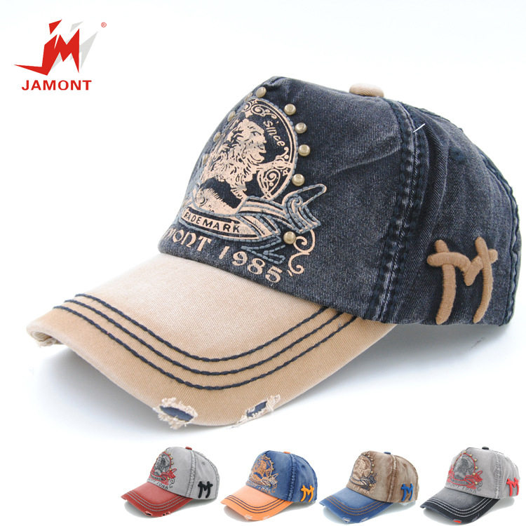 阳冠成人棒球帽男铆钉中老年休闲遮阳防晒帽子狮子破洞个性街舞帽