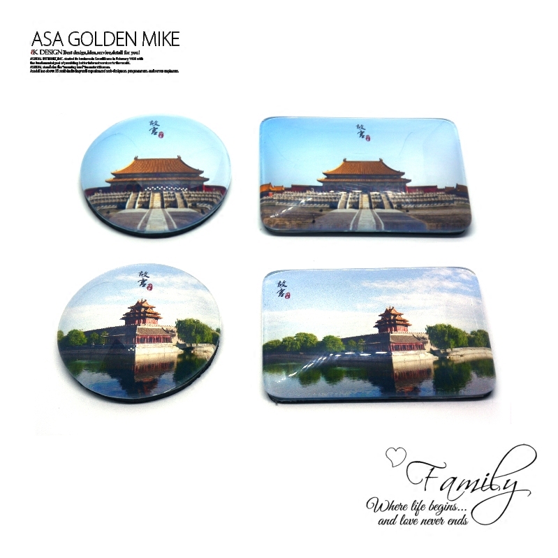 Beijing Forbidden City Travel? Keepsake Refrigerator sticker rectangle circular Crystal glass DIY Photo Magnetic stickers customizedin the Home accessories , Stickers , Refrigerator magnetic stickers  category - from Buy2taobao.com to provide professional Taobao agent buy service