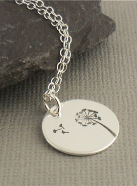 s925银圆饼定制情侣包邮字母牌