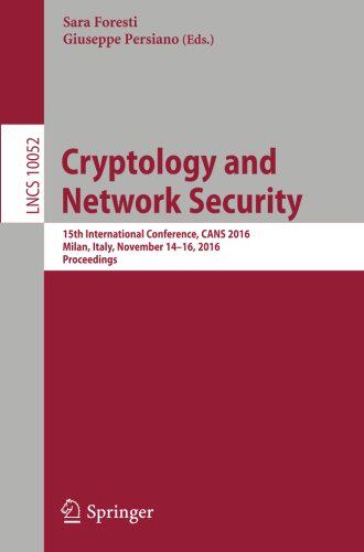 【预订】Cryptology and Network Security