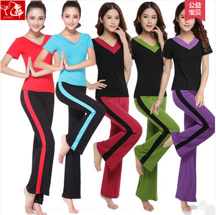 新款广场舞服装 莫代尔舞蹈服 夏季健身房 跳操服 瑜伽服套装