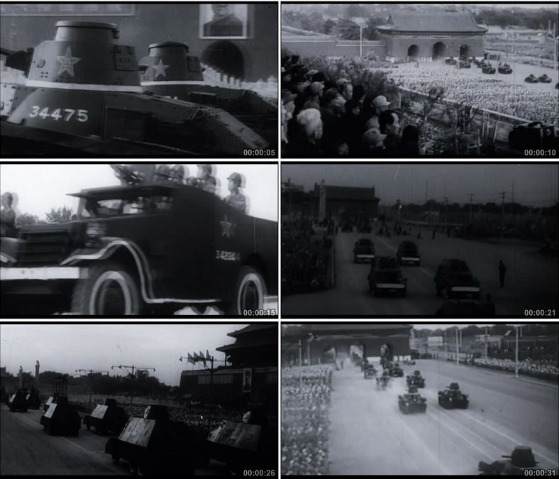 开国大典阅兵战车部队坦克珍贵影视资料中国实拍视频素材