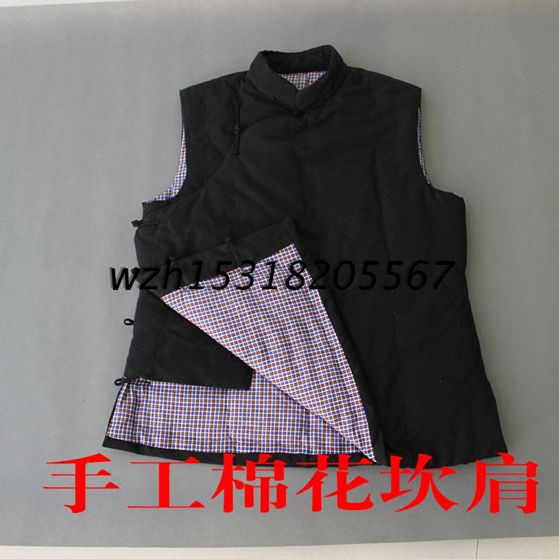棉花手工马甲复古立领保暖坎肩