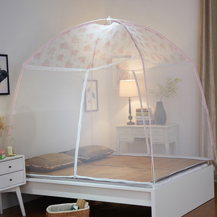 蒙古包蚊帐双开门1.8m米床双人有底支架拉链加高家用防掉落