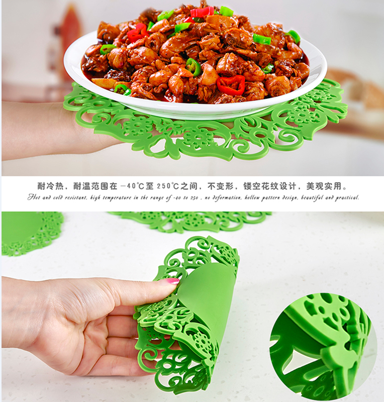 创意花边款圆形硅胶杯垫花样镂空隔热垫防滑垫桌垫碗垫水杯垫餐垫