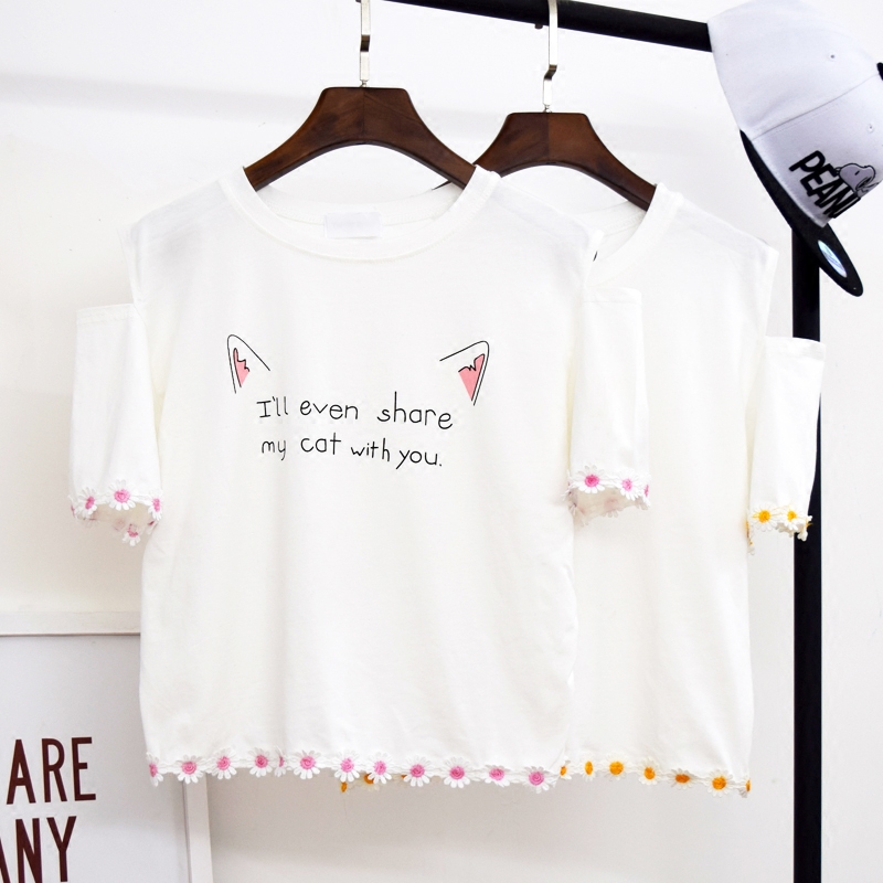 Junior school student high school student girl student Sweet strapless T-shirt summer Short sleeved Cartoon jacket lovely Women's wearin the Women's clothing/Boutique , T-shirt  category - from Buy2taobao.com to provide professional Taobao agent buy service